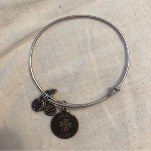 Alex and Ani Good Luck Clover Silver Bracelet
